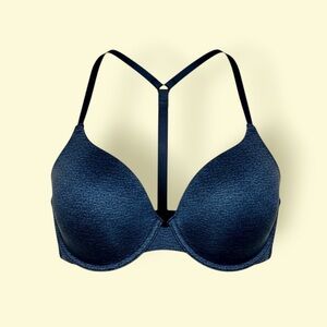 Victoria's Secret Racerback Semi Demi Black T-Back Bra, Size 32D